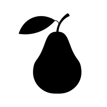 recommend clip art: Pear icon vector. Pear silhouette sign isolated on white.