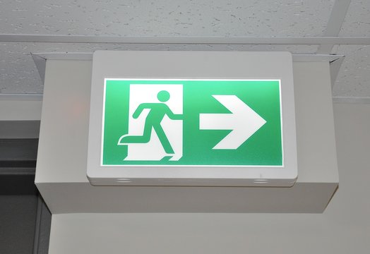 Lighted emergency evacuation sign 