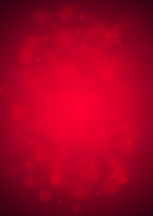 Red sparkle rays lights with bokeh elegant show on stage abstract background. Dust sparks background.