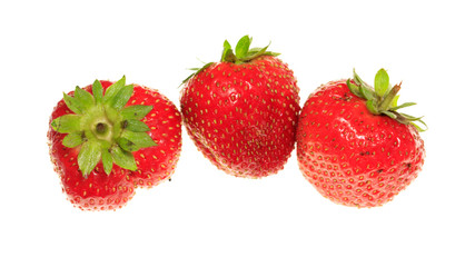 Ripe red strawberry on a white background