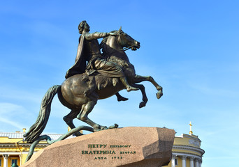 Obraz premium Monument to Peter I on Senate Square (Bronze Horseman), Sankt Petersburg, Russia