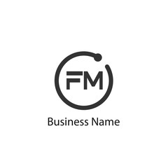 Initial Letter FM Logo Template Design