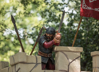 Naklejka premium Viking sculpture, ancient warrior