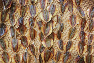 Yellow stripe scad, Dried fish in the market, thai food