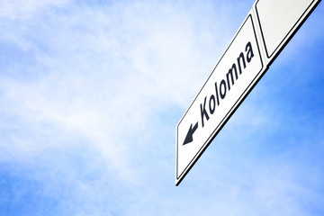 Signboard pointing towards Kolomna