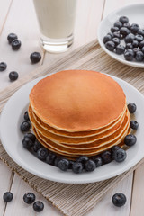 Pancakes folded in a stack