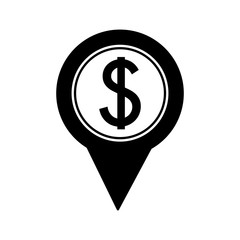 pin pointer location with symbol crypto money