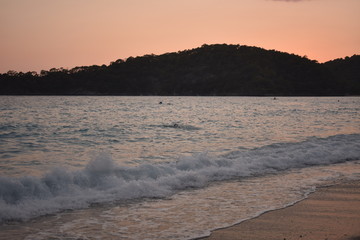 Evening at the beach, holiday location