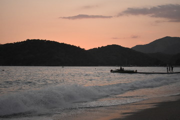 Evening at the beach, holiday location