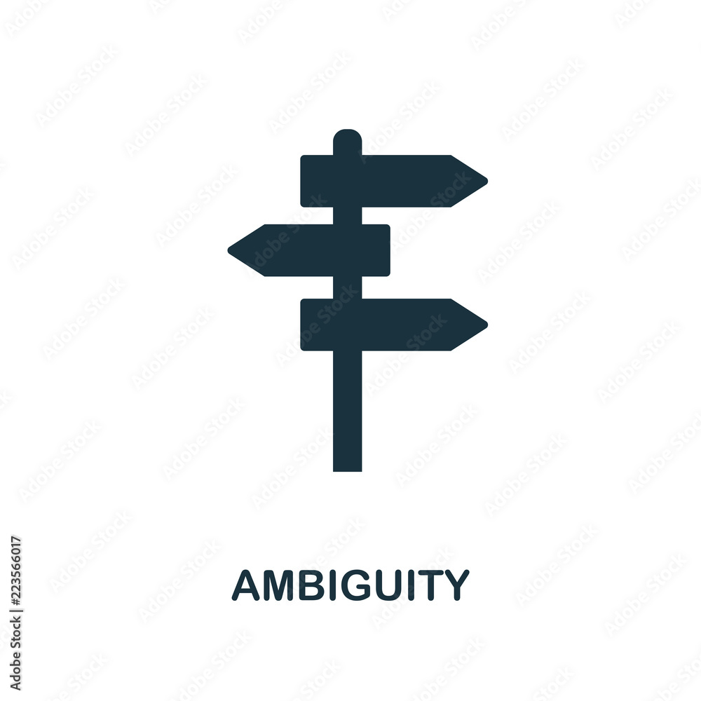Poster ambiguity icon. monochrome style design from big data icon collection. ui. pixel perfect simple pict