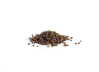 Pile of Parsley seeds on white background