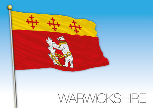 Warwickshire county flag, United Kingdom, vector illustration