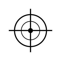 Crosshair  icon silhouette, logo on white background
