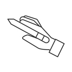 graphic designer hand holding pen tool