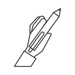 hand holding pen write supply