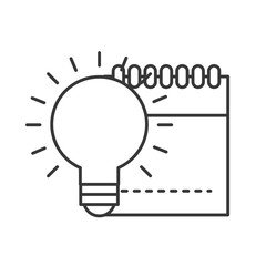 graphic design notepad and bulb idea creativity