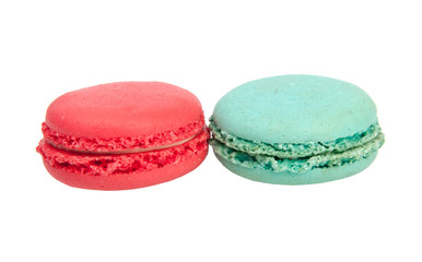 colorful macaroons isolated on the white background