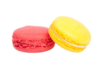 colorful macaroons isolated on the white background