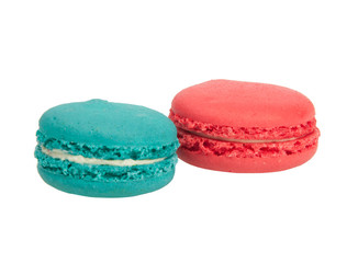colorful macaroons isolated on the white background