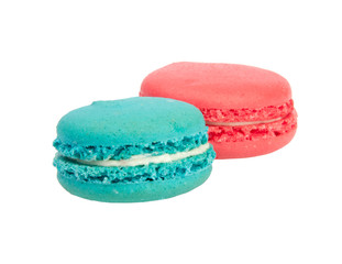 colorful macaroons isolated on the white background