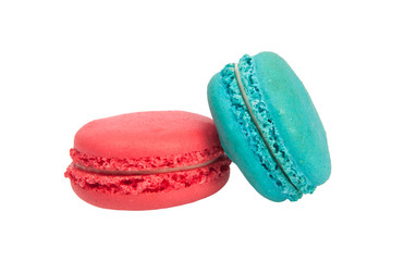 colorful macaroons isolated on the white background