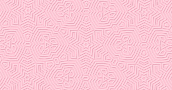 Light pink pure matte geometric surface background. Stylish minimal modern. Animation backdrop motion design. Seamless and endless abstract shapes moving. Christmas and Happy New Year girlish banner