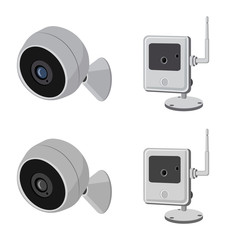 Vector design of cctv and camera icon. Set of cctv and system vector icon for stock.