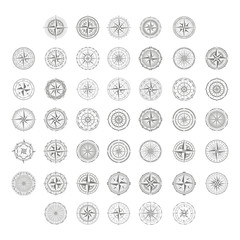 vector icon set with compass rose for your design © drutska