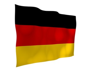 Flag of Germany. Wide format 3D illustration. State symbol of the Federal Republic of Germany. 3D rendering
