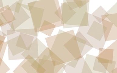 Multicolored translucent squares on a white background. Orange tones. 3D illustration