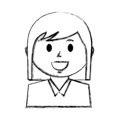 business woman character profile portrait