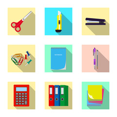 Isolated object of office and supply sign. Set of office and school stock symbol for web.