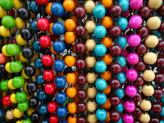 colorful beads on a white background