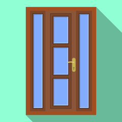 Vector illustration of door and front symbol. Collection of door and wooden stock vector illustration.