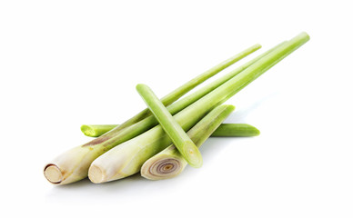 fresh lemongrass isolated on white background