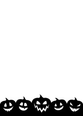 Layout of Halloween poster with scary pumpkins. Vector.