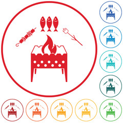 Brazier zephyr, kebab and fish icon