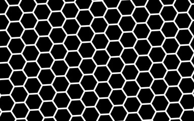 White honeycomb on a black background. Isometric geometry. 3D illustration