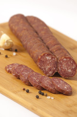 Hard salami Serbian style - dry and hickory smoked sausages
