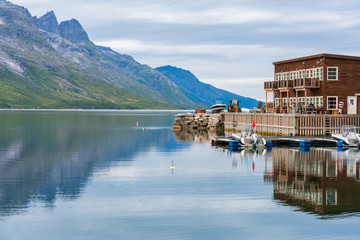 Fototapeta premium View of Ersfjorden - beautiful fjord in Troms County, Norway