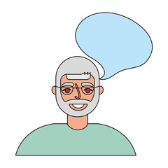 old man with speech bubble