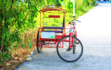 A Pedicab Used To Transport People In The Philippines