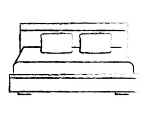 wooden double bed pillows furniture