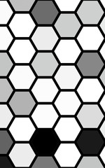 Black honeycomb with a gradient color. Isometric geometry. 3D illustration