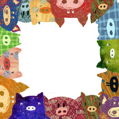 Christmas postcard with pig