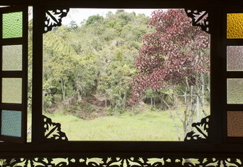 Fototapeta premium Window with stained glass 