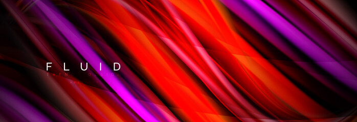 Wave fluid flowing colors motion effect, holographic abstract background. Vector illustration