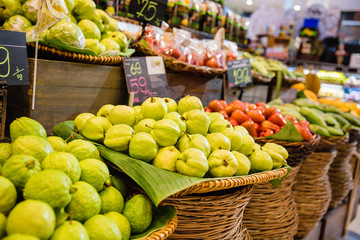 Fresh Guavas For Sale At Local Market