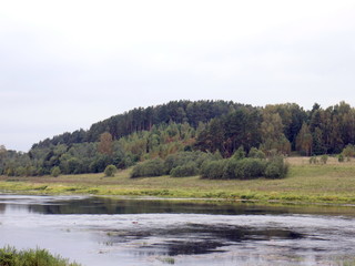 autumn cloudy day on the river