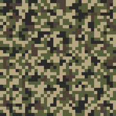 Camouflage pixel  pattern. Vector background.